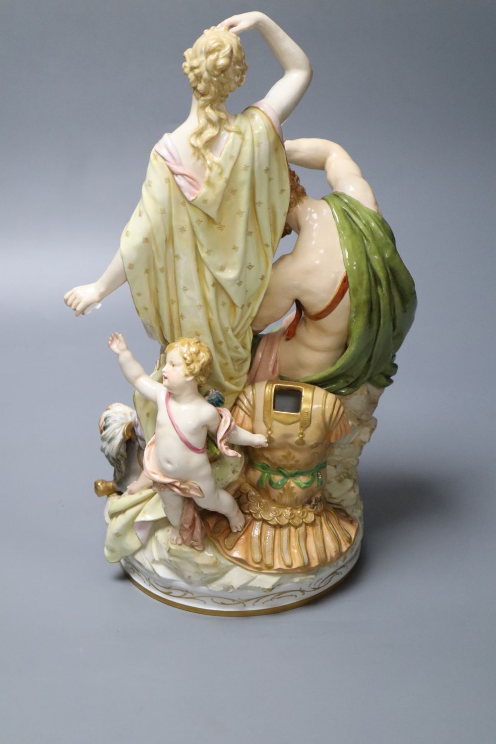 A large KPM Berlin classical group, Vulcan and Venus (damage), 34cm